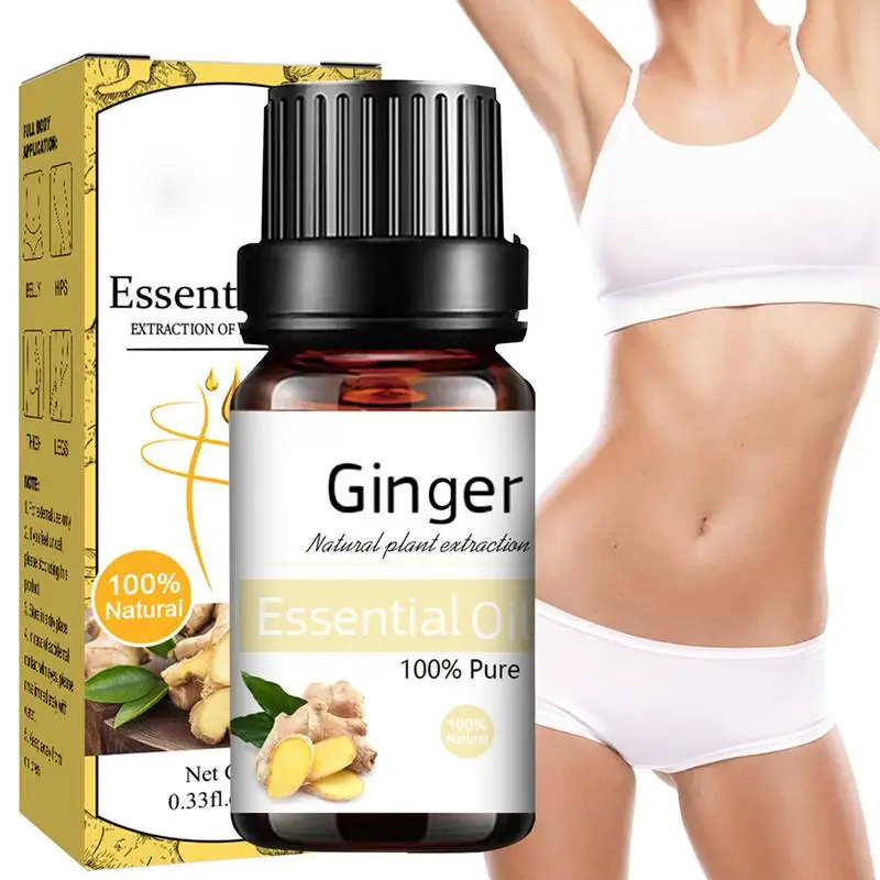 10ml Organic Ginger Essential Oil Moisturizing Skin Therapy Massage Essential Oil Humidifier Aroma Diffuser Oil Body care oil