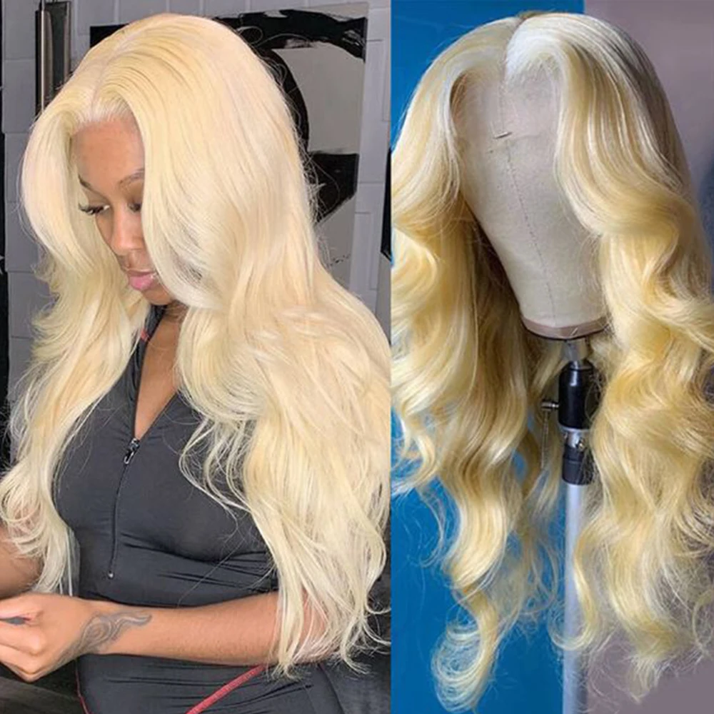 613 Honey Blonde 13x4 Lace Front Wig Human Hair Brazilian Body Wave Wigs For Women Pre Plucked HD Lace Frontal Wigs 34 36 Inch