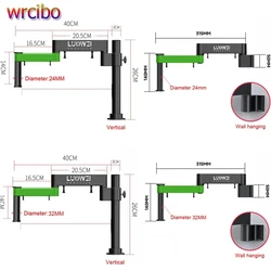 Luowei LW-017 microscopio braccio oscillante universale flessibile pieghevole 360 ° rotante regolabile sollevamento fisso staffa di forgiatura in metallo