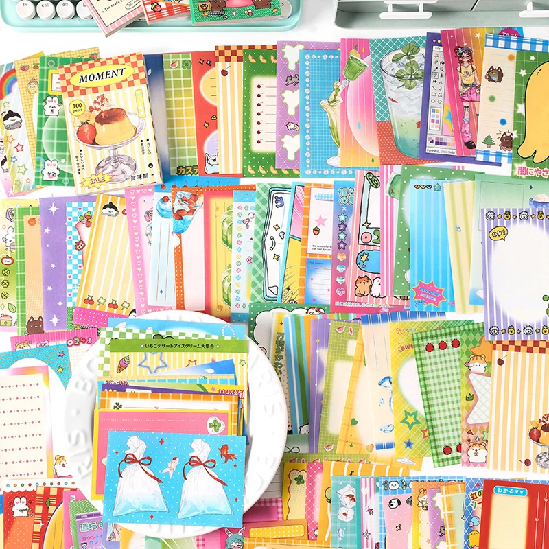 100 Stuks Ster Snoep Materiaal Papier Memo Pad Decoratie Scrabooking DIY Collage Achtergrond Notities Papier Kawaii Briefpapier