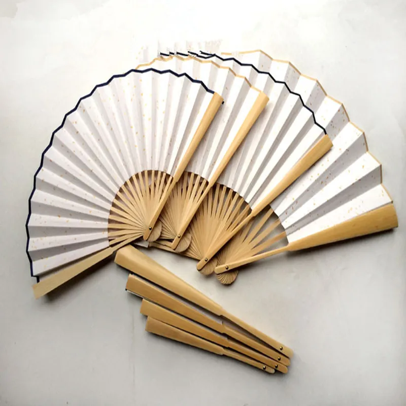 

Mini Small Middle Large 8 Size Xuan Paper Fan White DIY Decorative Paper Fans Personalized Chinese Bamboo Folding Hand Fans