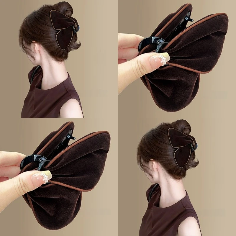 Velvet Texture Triangle Hair Clip Women High End Feel Temperament Braided Hair Shark Clip Versatile Hair Accessories Wholesale
