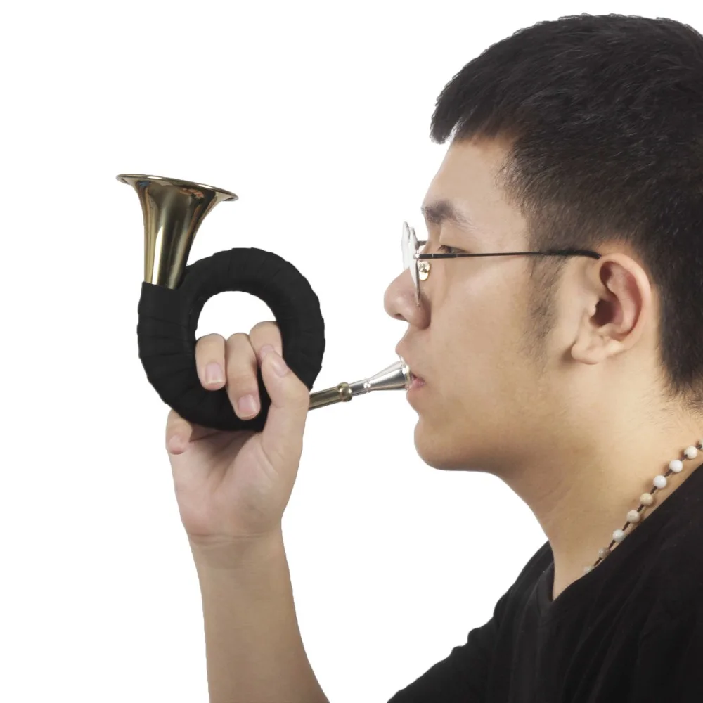 mini-brass-hunting-horn-bb-tuning-portable-beginners-students-wind-instrument-gift-grand-hunting-horn-musical-instruments