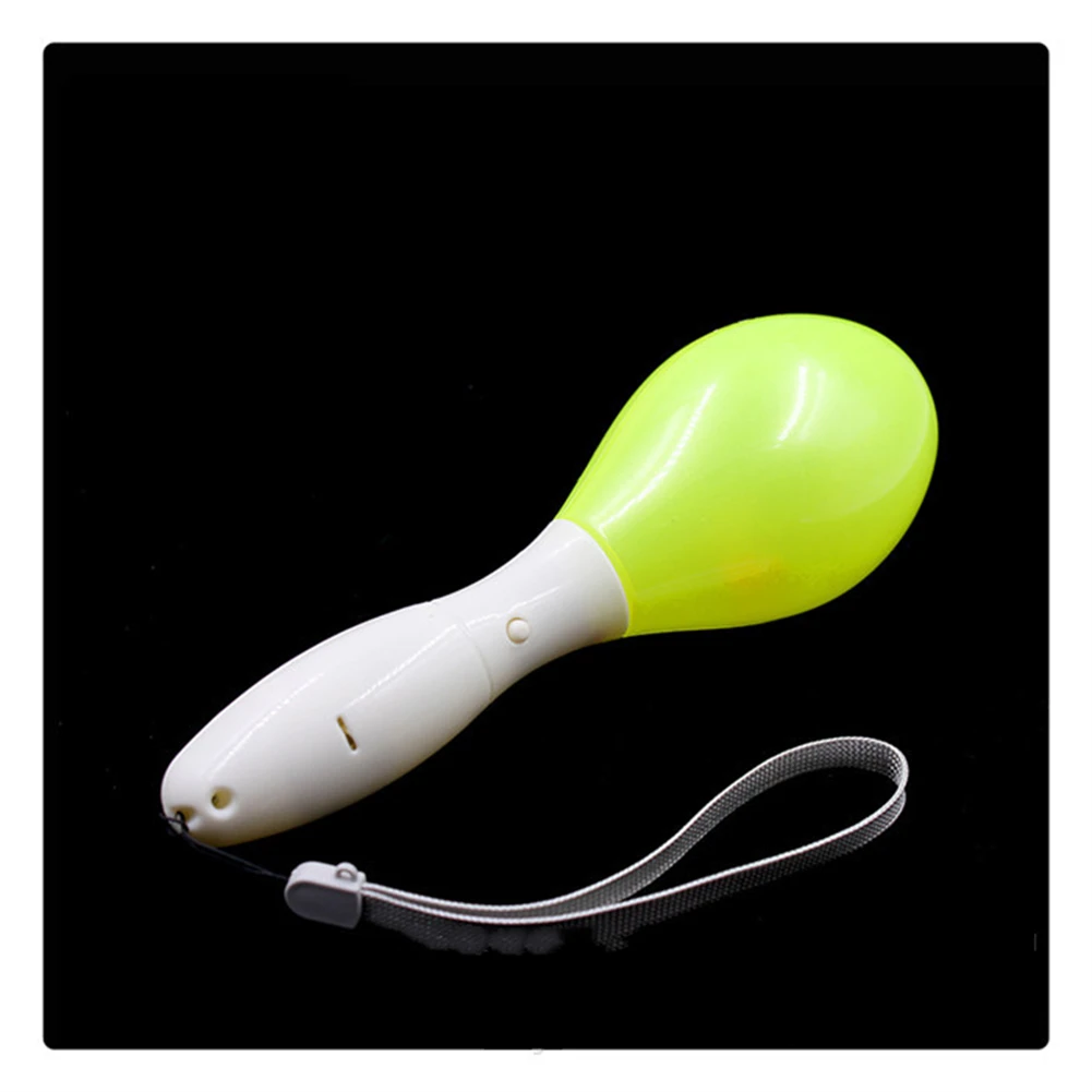 Maracas LED multicolor con luz intermitente, lámpara sensorial brillante, martillo de arena, juguetes, instrumentos de aprendizaje musical para conciertos y fiestas, 1 unidad