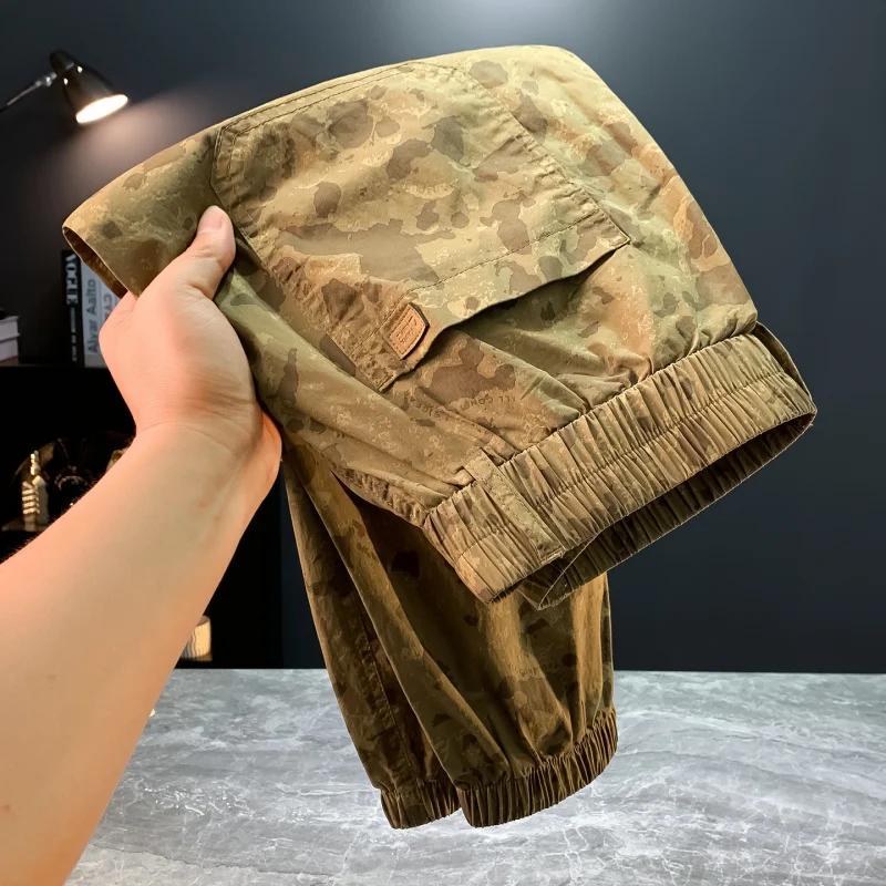 

Summer thin camouflage workwear casual pants men's 2025 new trend versatile loose sports ankle pants