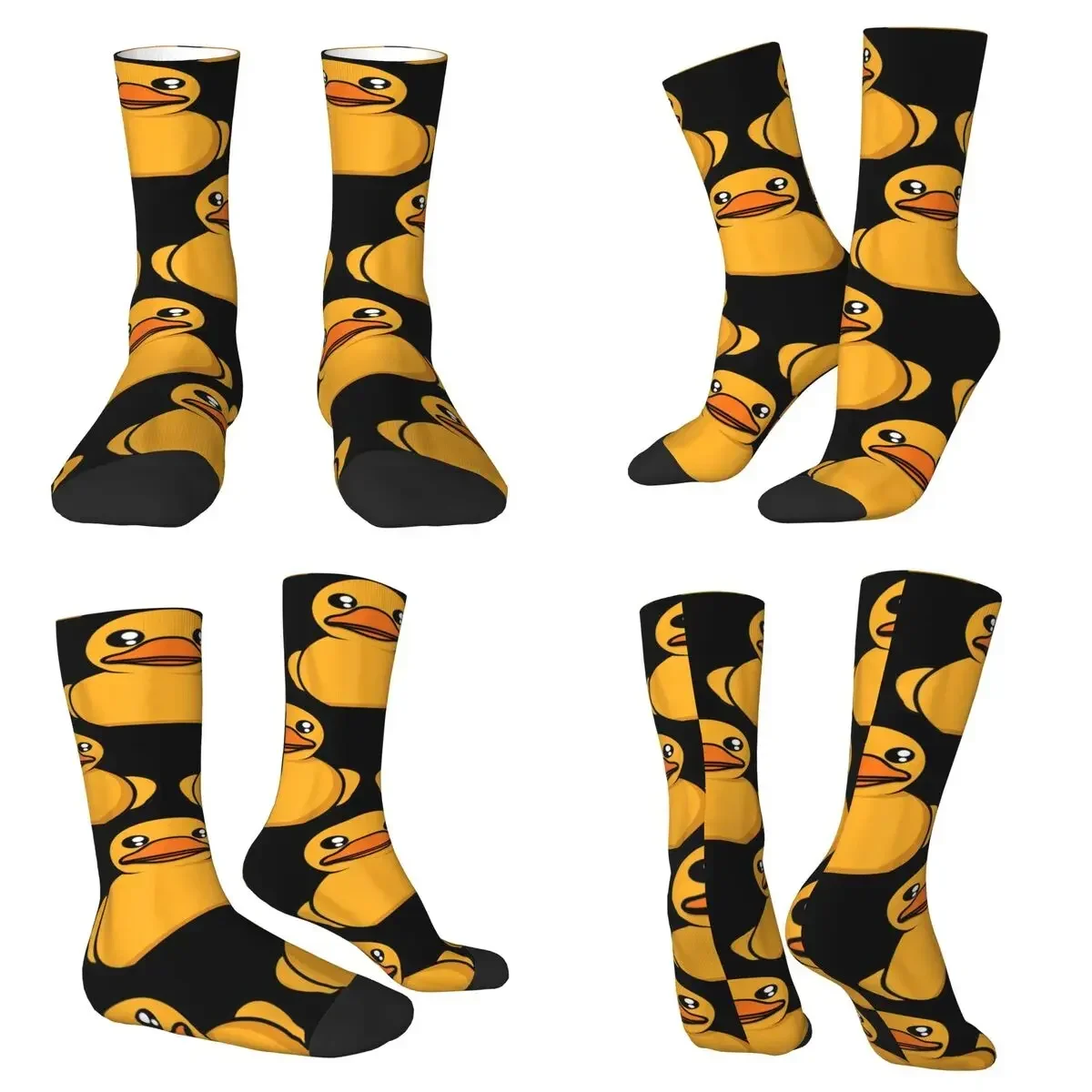 Duck Rubber Toddlers Yellow Gift Socks Harajuku Super Soft Stockings All Season Long Socks for Unisex Valentine's Day Gifts
