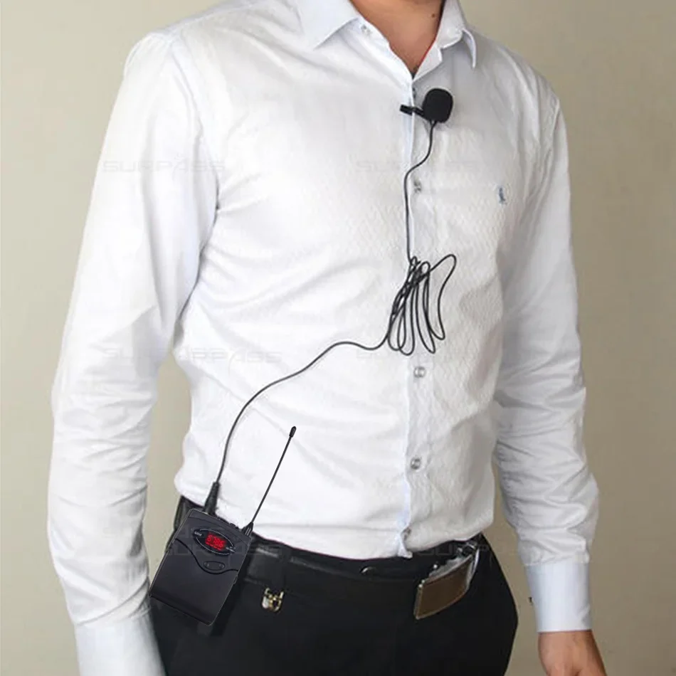 Professionelles kabelloses dynamisches Headset-Mikrofonsystem, aufsteckbares Revers, Lavalier-Revers, tragbares Mikrofon für Konferenzen und Unterricht