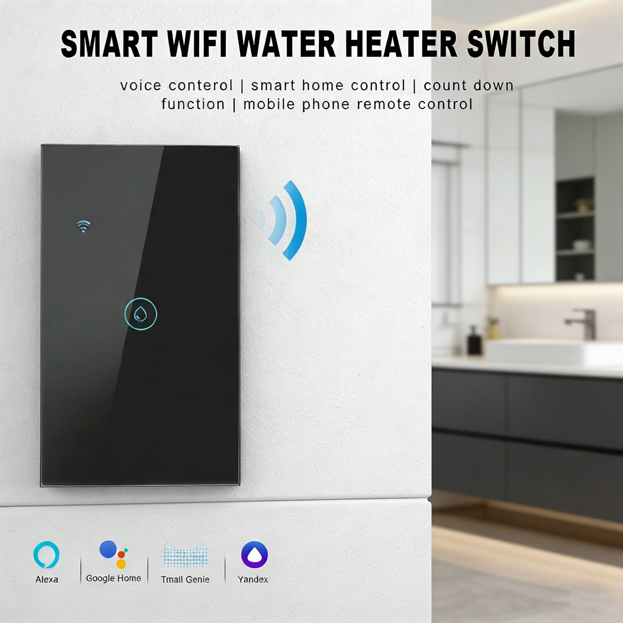 Smart WiFi Water Heater Switch/40A 8000W/ Voice Control Alexa/Google Home /Tuya ZigBee Smart Home Remote Countdown Timer Switch
