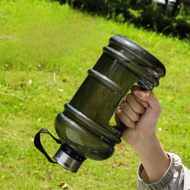 74.5oz سعة كبيرة إبريق ماء رياضي محمول نصف جالون قارورة مانعة للتسرب زجاجة لياقة بدنية للتخييم في صالة الألعاب الرياضية زجاجات مشروبات متينة #3