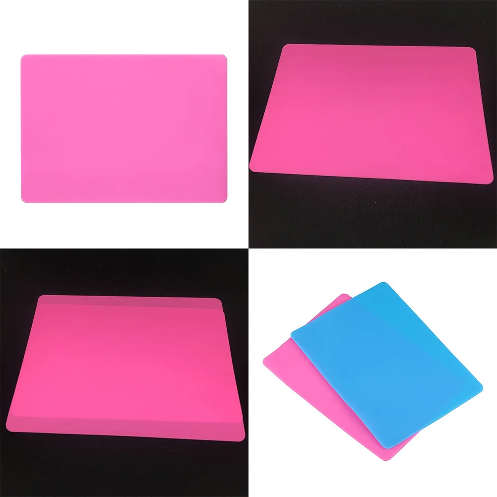 

4PCS Resin Mold Silicone Mat Keep Desk Clay Mat for DIY Handwork Pendant Making Jewelry Casting - Size XL/L/ /S (Pink)