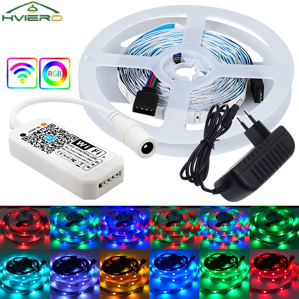 

5/10M WIFI Control RGB LED Strip Light SMD 2835 Flexible Ribbon 270LED Lights Tape Diode DC12V For Room Light Decor Tv Backlight