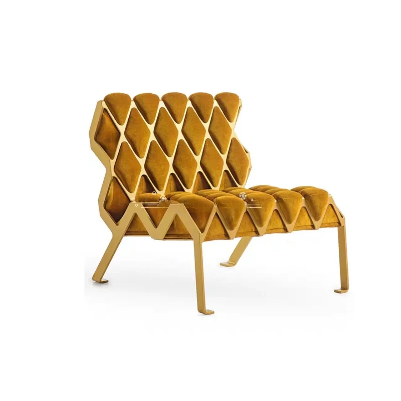 

Light Luxury Cosmetic Chair Flannel Living Room Leisure Chair Small Apartment Backrest Diamond Stainless Steel Chair