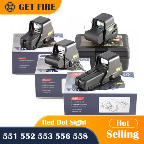 551 552 553 556 558 Holographic Red Dot Sight Optic Rifle Scope Hunting Reflex Sight Riflescope 20mm Mount Airsoft Gun