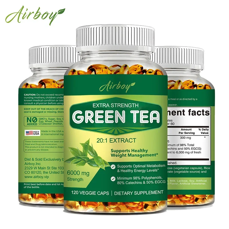 Green Tea Capsules - Promote Metabolism, Efficient Absorption, Healthy Weight Management, Suppress Appetite, Anti-oxidation Vega