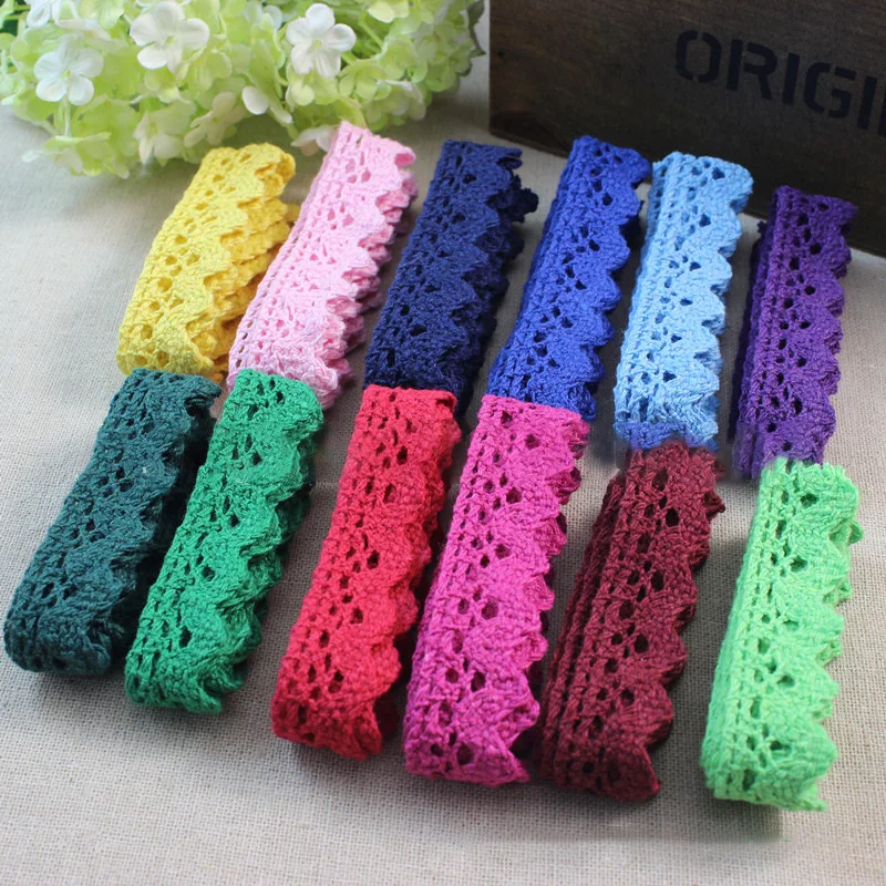 Cintas de encaje de algodón tejidas a crochet de 2/5/10 metros y 1,7 cm, hechas a mano, para bricolaje, accesorios de costura para prendas, decoración para bodas, Navidad y el hogar