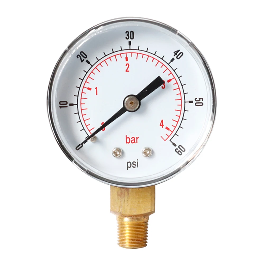 

Pressure Gauge Steel Bezel BAR Compressed Air High Precision Corrosion-resistant