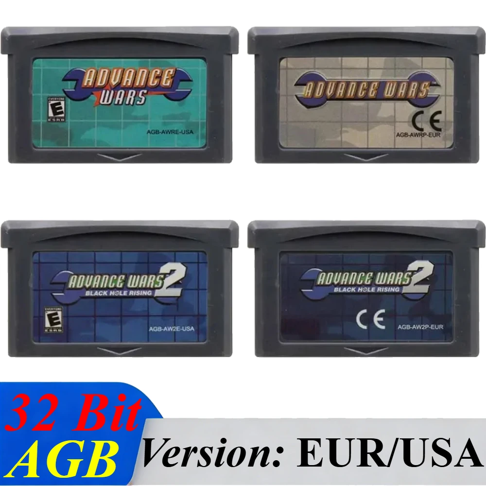USA/EUR 32 Bit Video Game Console Card GBA Game Cartridge Advance Wars Series Advance Wars 2 Black Hole Rising  for GBA