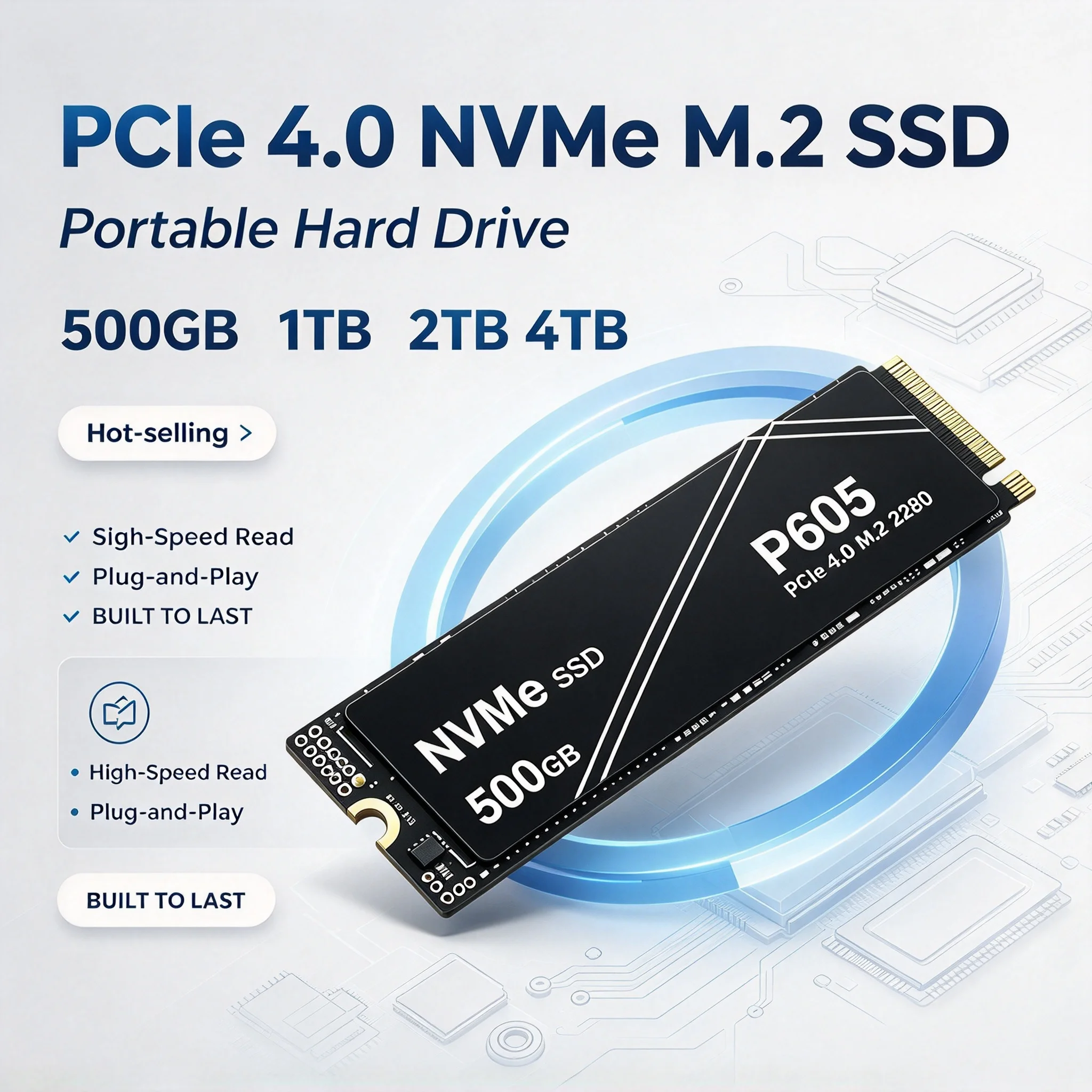 M.2 Nvme 4Tb Pcie 4.0 Ssd - P605 NVMe SSD 7100MB/s PCIe 4.0