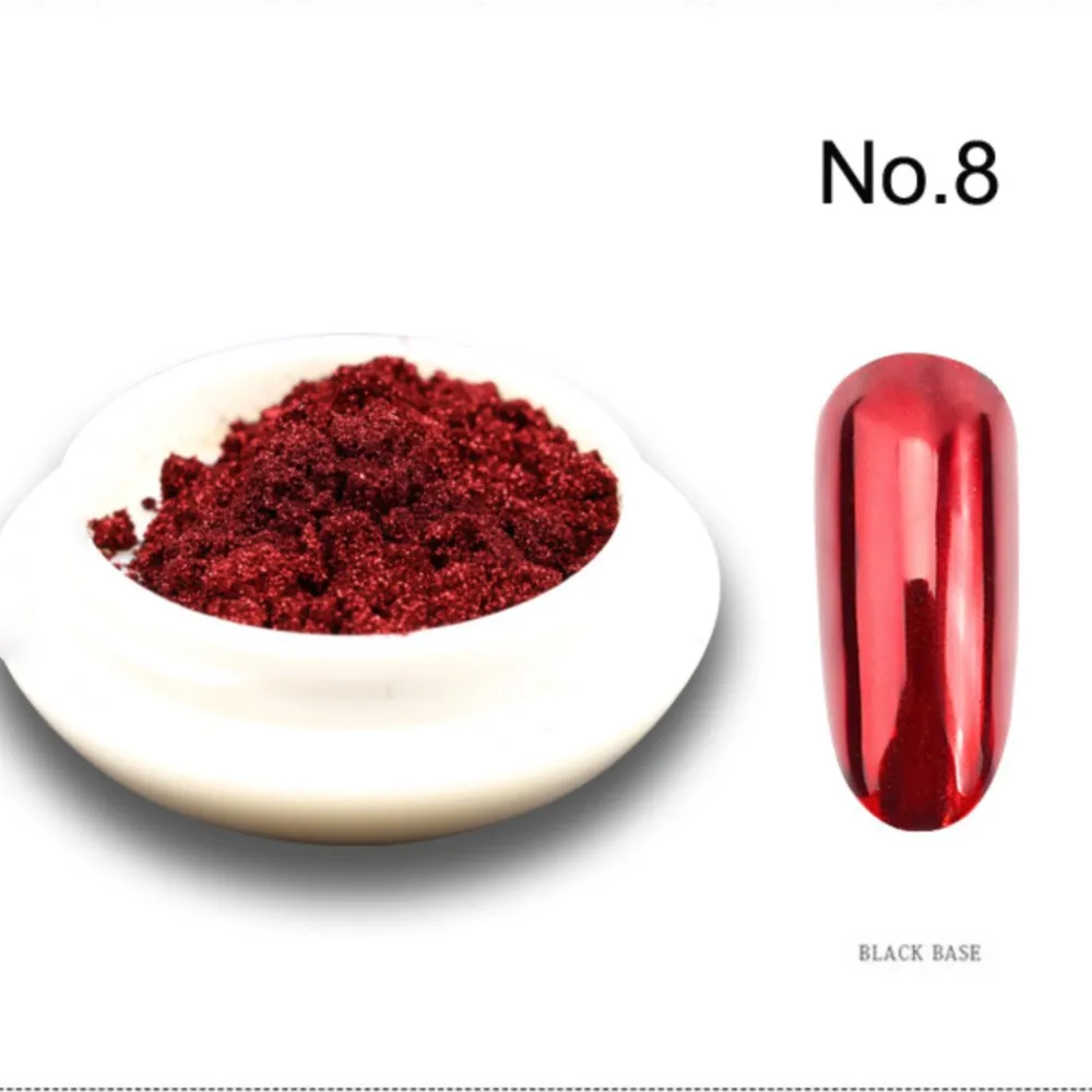 1jar Christmas Metallic Magic Mirror Red Chrome Nail Powder 0.3gram Holographic Glazed UV Gel Nail Pigment Manicure Rubbing Dust