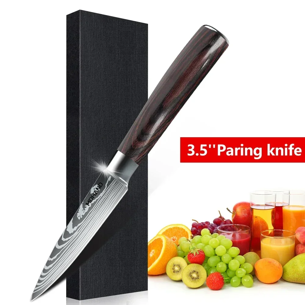 

Kitchen Knife Meat Slicing Fruit Vegetable Knife Stainless Steel Boning Cleaver Knife Sharp Blade Butcher Knive Damascus pattern