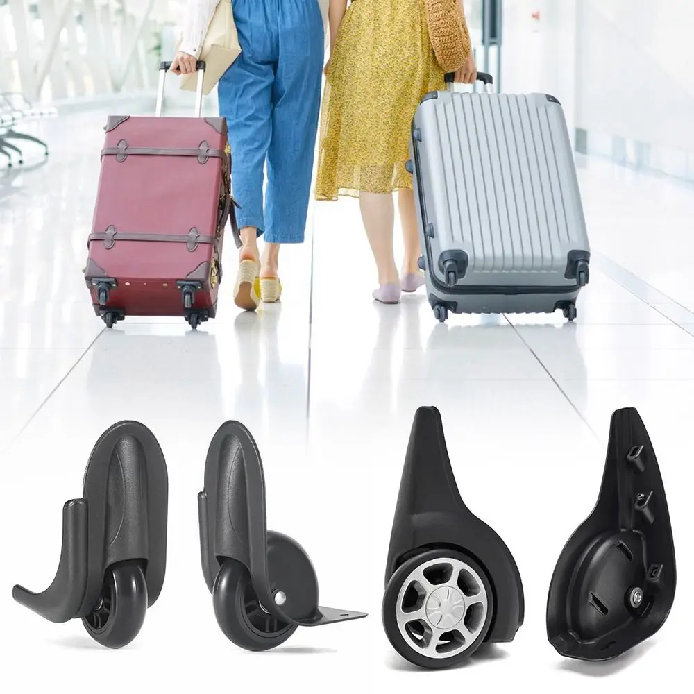 1 Pair Plastic Luggage Directional Wheel Replacement Fixed Caster Trolley Suitcase Directional Wheel Black Repair