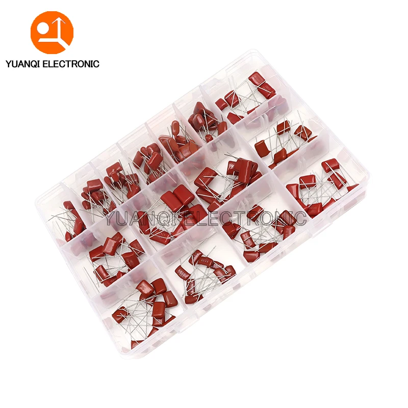 150pcs CBB Polypropylene Film capacitor Kit 10NF - 68NF 400V 630V Capacitance Assortment Set 22NF 47NF 100NF 220NF 470NF 560NF