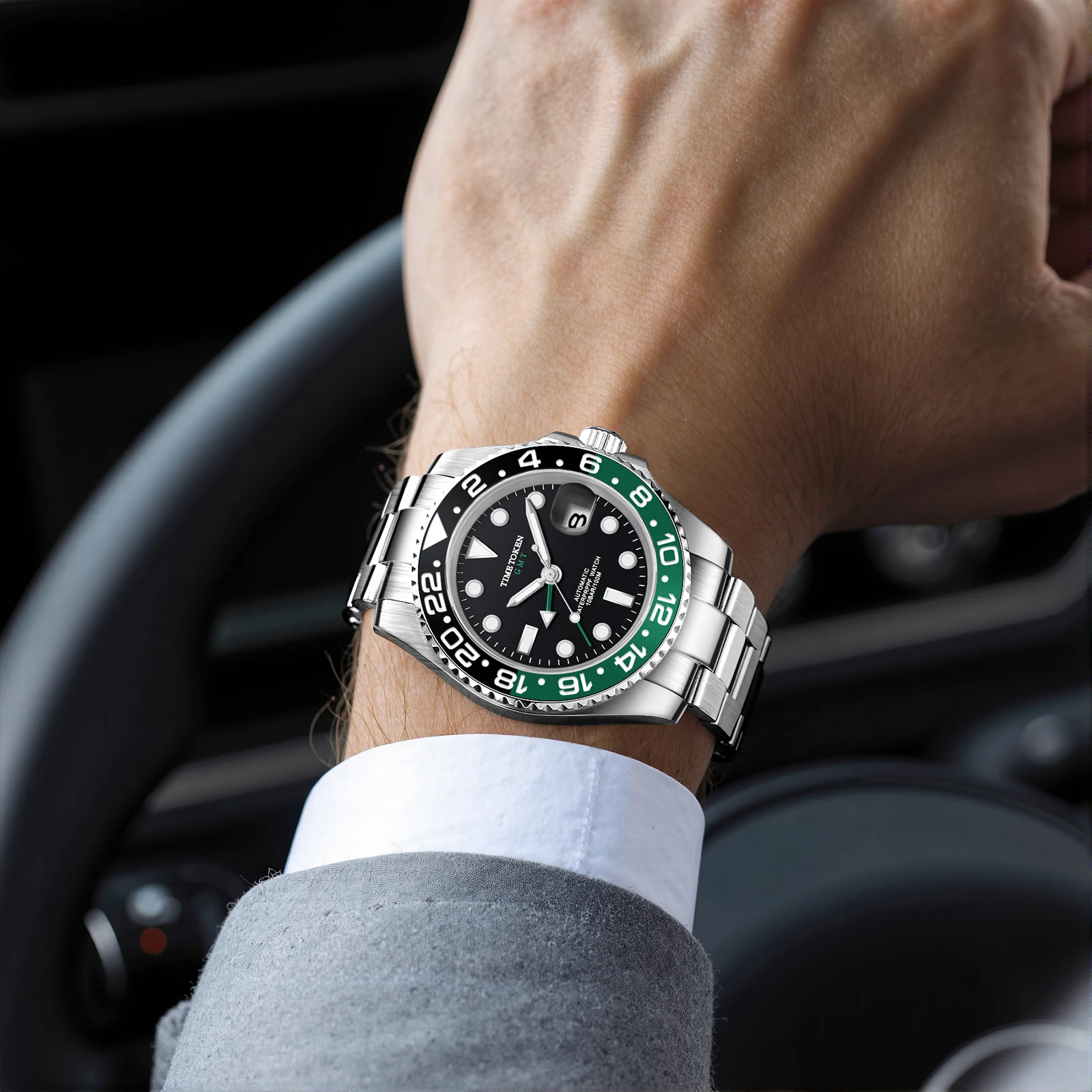 Custom 40mm DIY นาฬิกากลไกอัตโนมัติ - Sapphire High-end Luxury Business Journal ผู้ชายนาฬิกาข้อมือกันน้ําส่องสว่าง