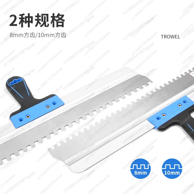 y-ステンレス鋼大型プレート溝切りグレーナイフ、セラミックタイル接着剤用大型延長歯スクレーパー