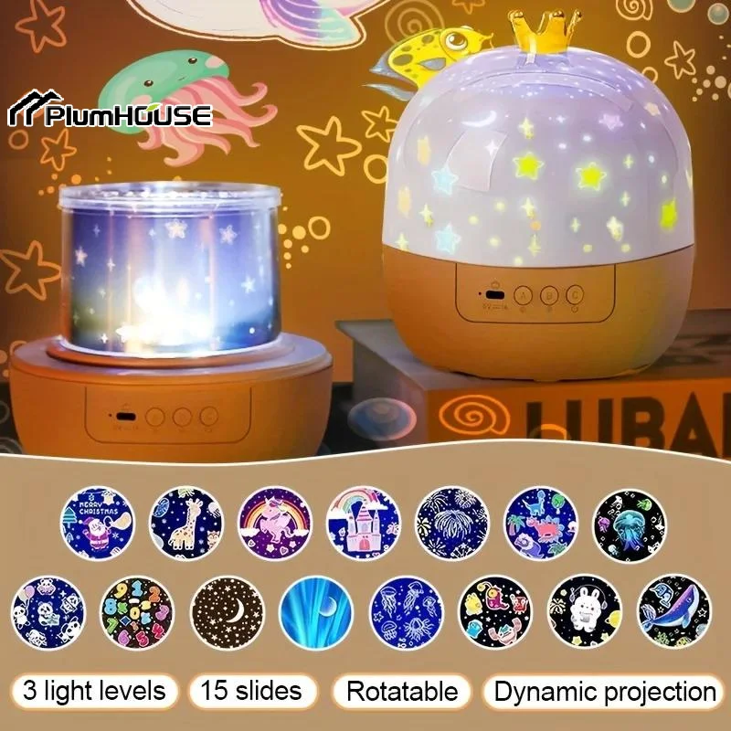 Star LED Night Light Projector, Star Ocean Projection Light, 15 Films Light Projector, Best For Christmas Kids Gifts