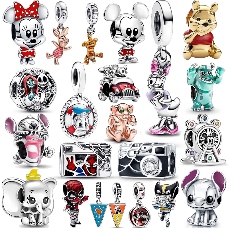 New 2024 disney charms deadpool 925 sterling silver Beads Suitable for Pandora original bracelet charm silver 925 DIY Necklaces