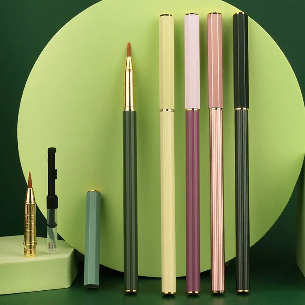 Inktight Portable Fountain Pen Type Small Script Soft Hair Metal Rod Calligraphy Brushes 2.6 Ink Sac Small Block Brush Pen Copy