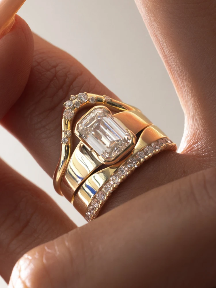 خاتم من الفضة الإسترليني عيار 925 على شكل حرف V من الزركون للنساء الذكرى السنوية والخطوبة وحفلات الزفاف مجوهرات راقية عالية الجودة #4