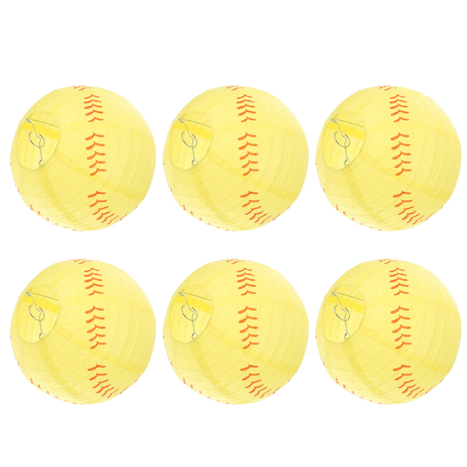 

6 Pcs Baseball Paper Lantern Decorations Safe No Odor Yellow Toddler Party Home Photo Prop Holiday Season Warm