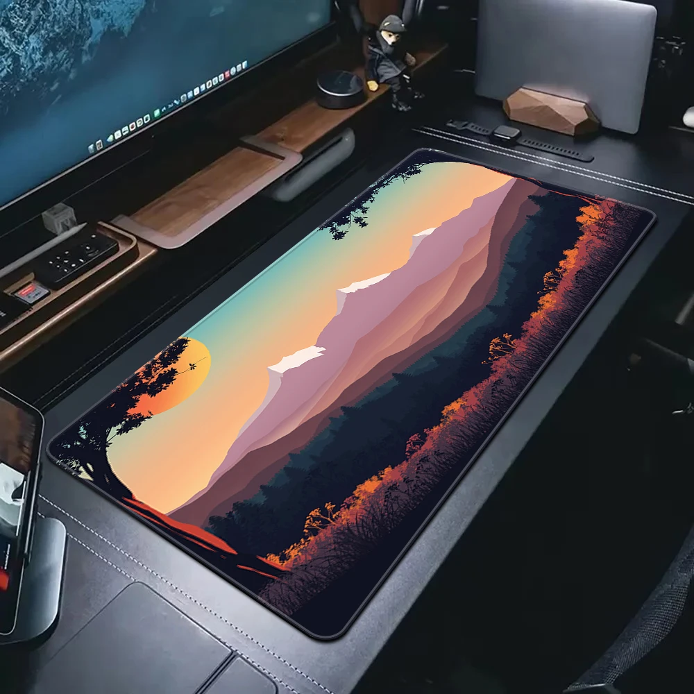 Firewatch Mouse Pad XXL Rubber Deep Forest Large Mousepad Gamer Non-Slip Art Desk Mat Computer Laptop Pads 90x40cm Keyboard Mats