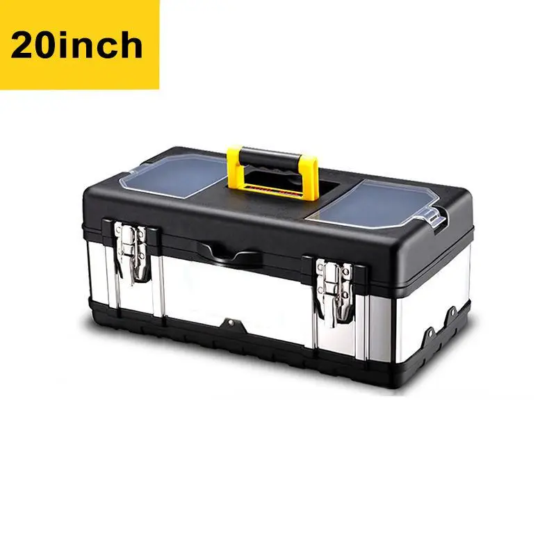 Household Portable Tool Box 14 Inch Hardware Multifunctional Car Storage Stainless Steel Box Tool Organizer Steel Tool Set