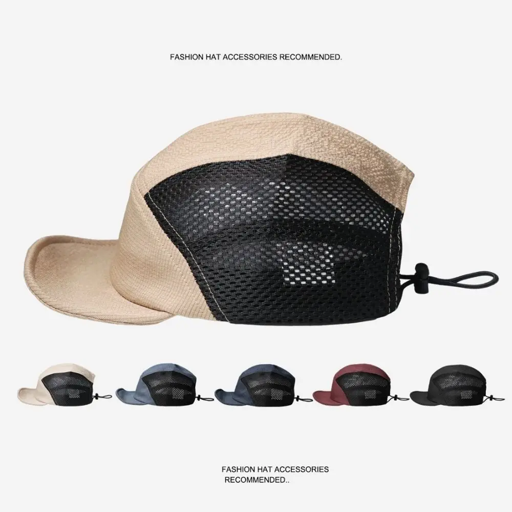 

Japanese Short Brim Baseball Cap Quick-drying Outdoor Sports Mesh Sun Hat Casual UV Protection 5 Panel Hat Camping Fishing