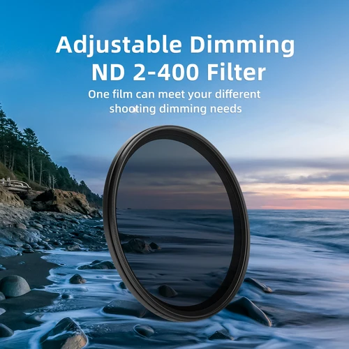 Imagen 1 del producto Filtro ND Variable de parada ND2-400 1-9 para lente de cámara Canon Sony Nikon Fuji DSLR 37/39/40,5/43/46/49/52/55/58/62/67/72/77/82mm