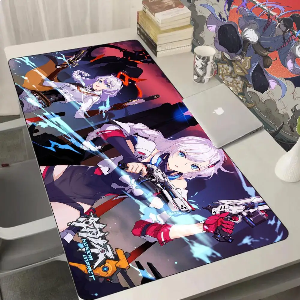 Large mouse pad, Collapse Academy, mousepad, keyboard pad 900x400 mouse pad, Collapse 3, Alicia, Bronya, Zaychek, Thunder Amulet