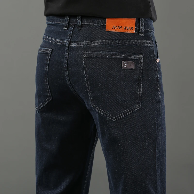 Pantalones vaqueros clásicos para hombre, Jeans informales de marca, moda coreana, algodón elástico Delgado, ropa suave, novedad de otoño