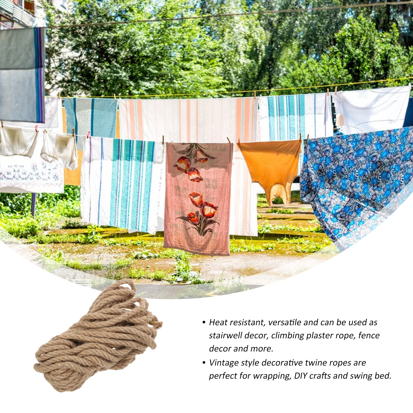 

1 Bundle Natural Hemp Rope Thick Jute Rope Durable Twine for Crafts DIY Gift Wrapping Binding Decoration Twine for Crafts