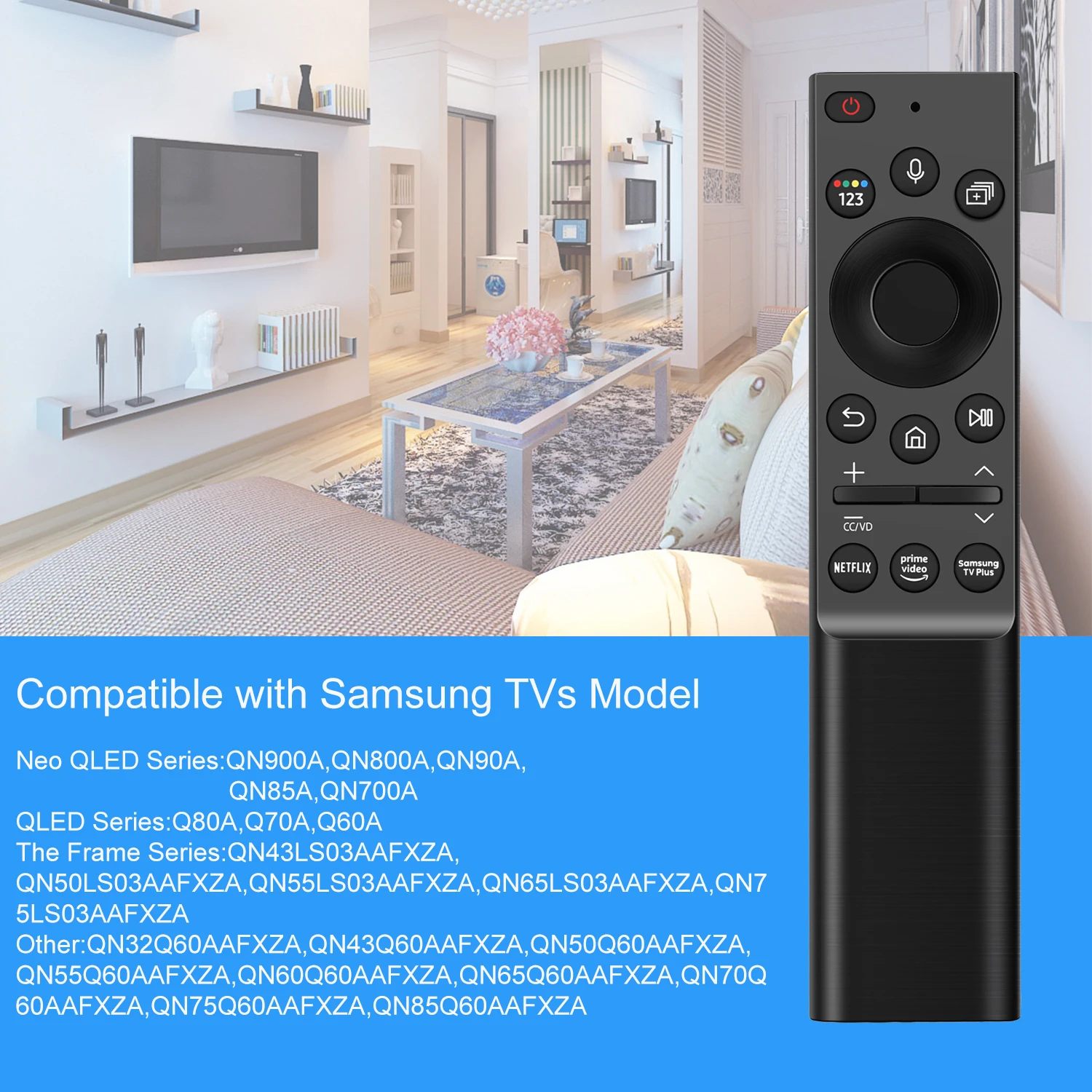 BN59-01357A BN59-01357F BN59-01357P Solar Voice Remote Replacement for Samsung Frame Smart TV Remote with Rechargeable Sol... BN