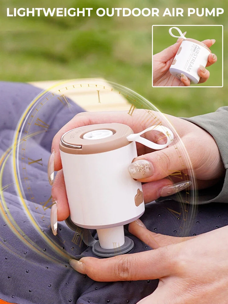 Pompa Udara Elektrik Pompa Inflator/Deflator Kompresor Udara Nirkabel Portabel untuk Bantal Tiup Tempat Tidur Udara Cincin Renang Perahu