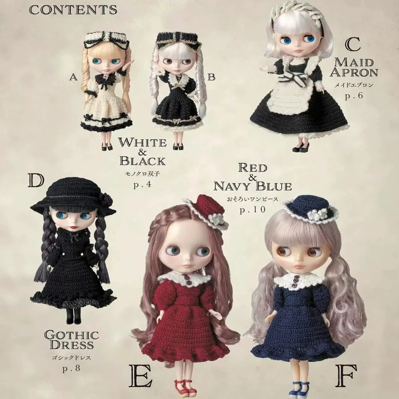 Blythe's Classical Style Book Japanese Crochet Doll Clothes Pattern Book Vintage Lolita Outfit Tutorial Blythe Doll Handcraft