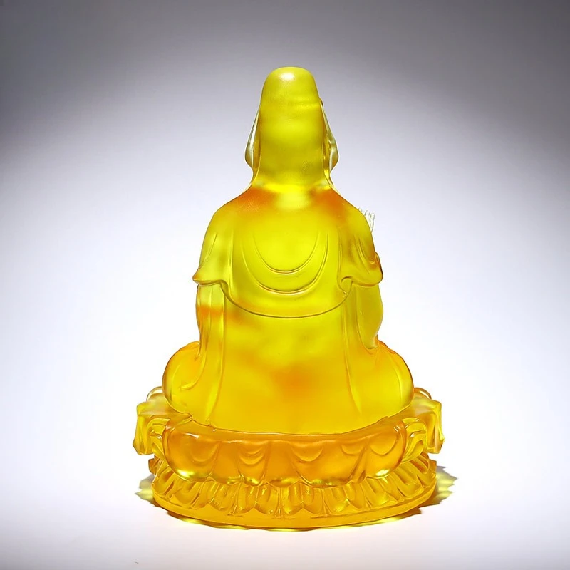 Ancient glazed Guanyin statue town house house Buddhist hall home