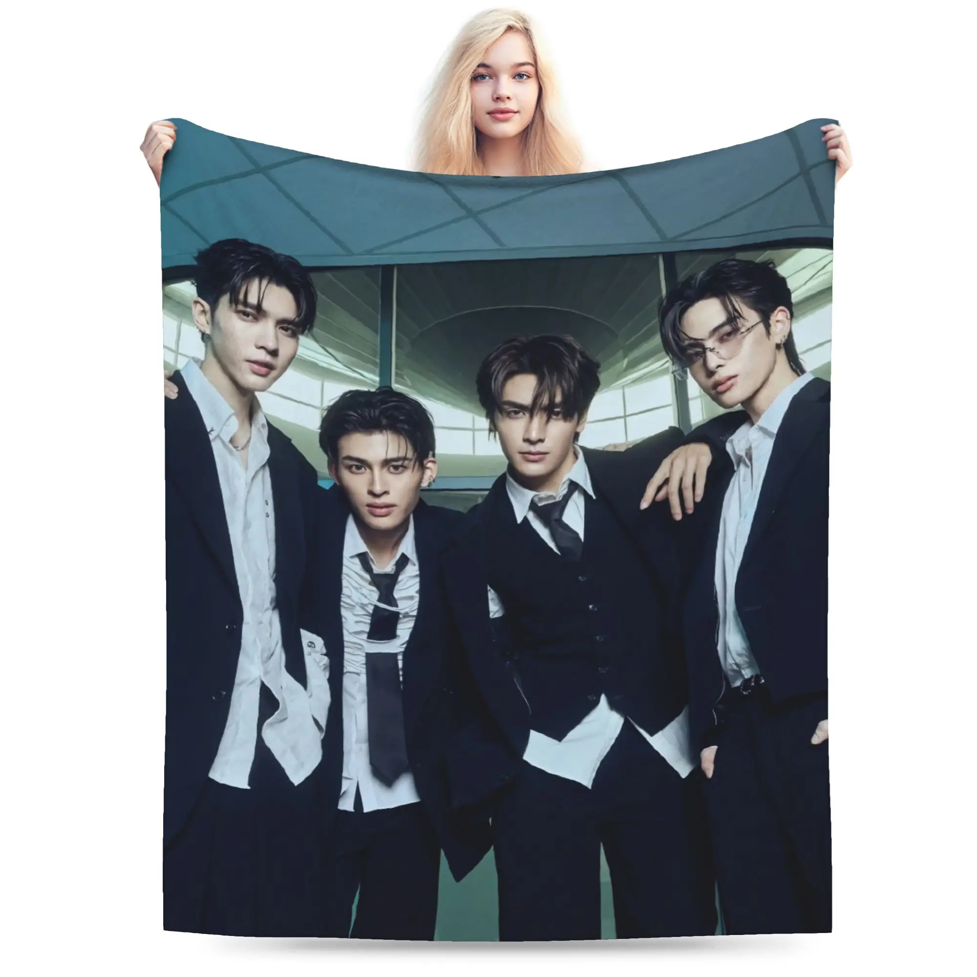 Soft Cozy Blanket Travel JASP.ER Group Throw Blanket Graphic  Bedspread For Chair Sofa Bed