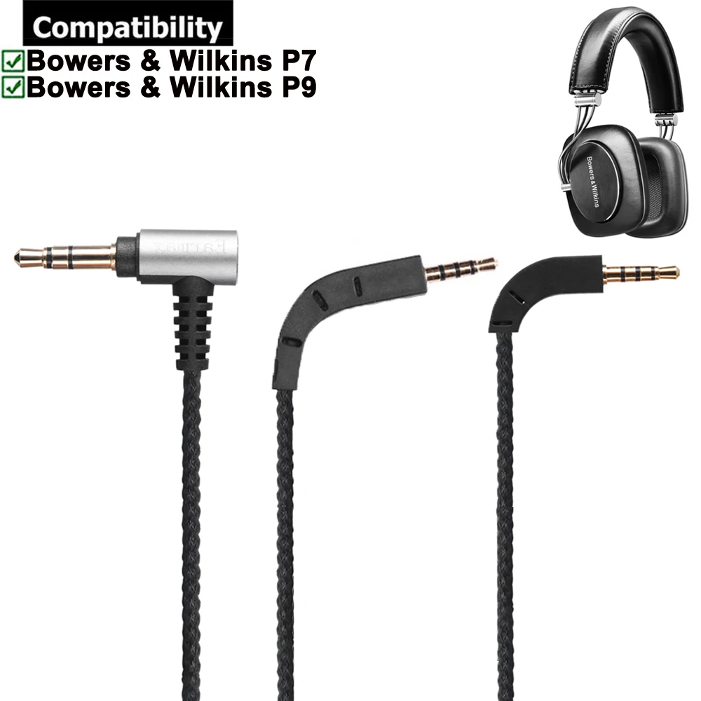 Earmax OFC Replacement Aux 3.5mm Nylon Braided Cable Extension Cord Wire For Bowers & Wilkins B&W P9 P7 Headphones Headsets