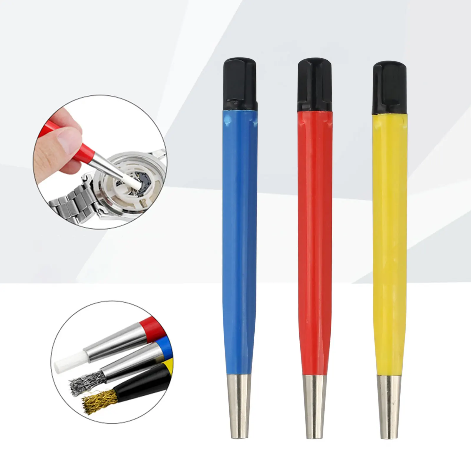 Precision Rust Removal Brush Pen for Watches Includes Glass Fiber and Brass Options Tool for Watch Repair Professionals