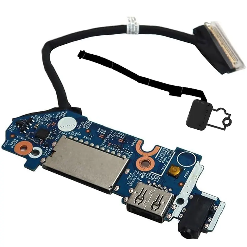 OEM For Dell Inspiron 7430 7435 2-in-1 Laptop Fingerprint Reader Card reader Audio USB Jack Switch Power Button Board Repairing