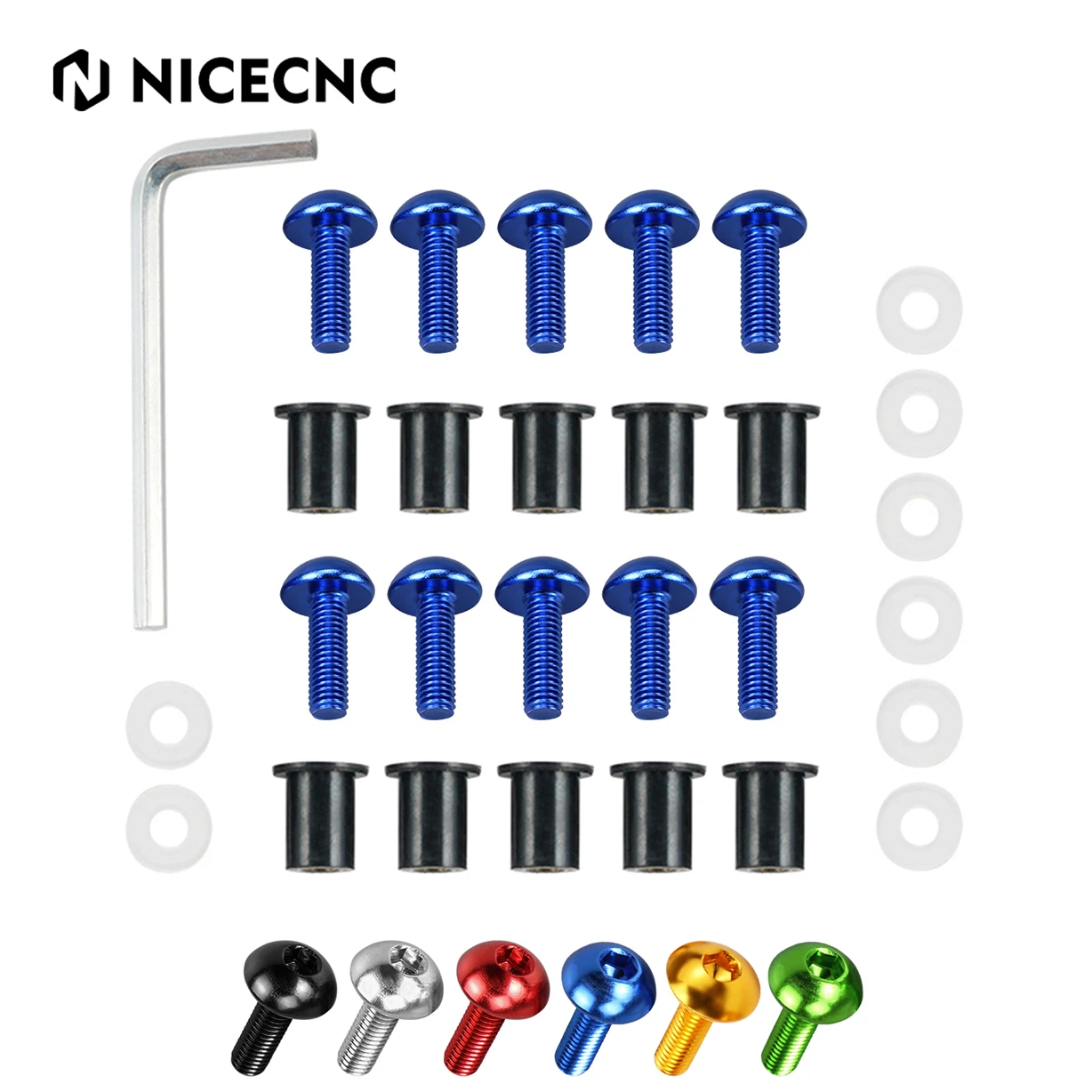 

10x Motorcycle Bodywork Fairing Windshield Mount Wellnuts Bolts 5mm for Yamaha FZ1 2001-2013 YZF-R6 1999-2013 YZF-R1 2003-2013