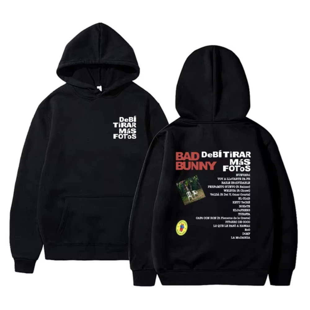 

Худи Hot Rapper Bad Bunny 2026: Новый альбом Debi Tirar Mas Fotos DTMF – Модный оверсайз пуловер для мужчин и женщин, винтажный стиль